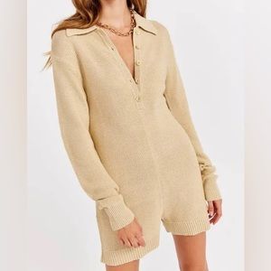 WeWoreWhat Purl Stitch Boxy Romper NWOT size small